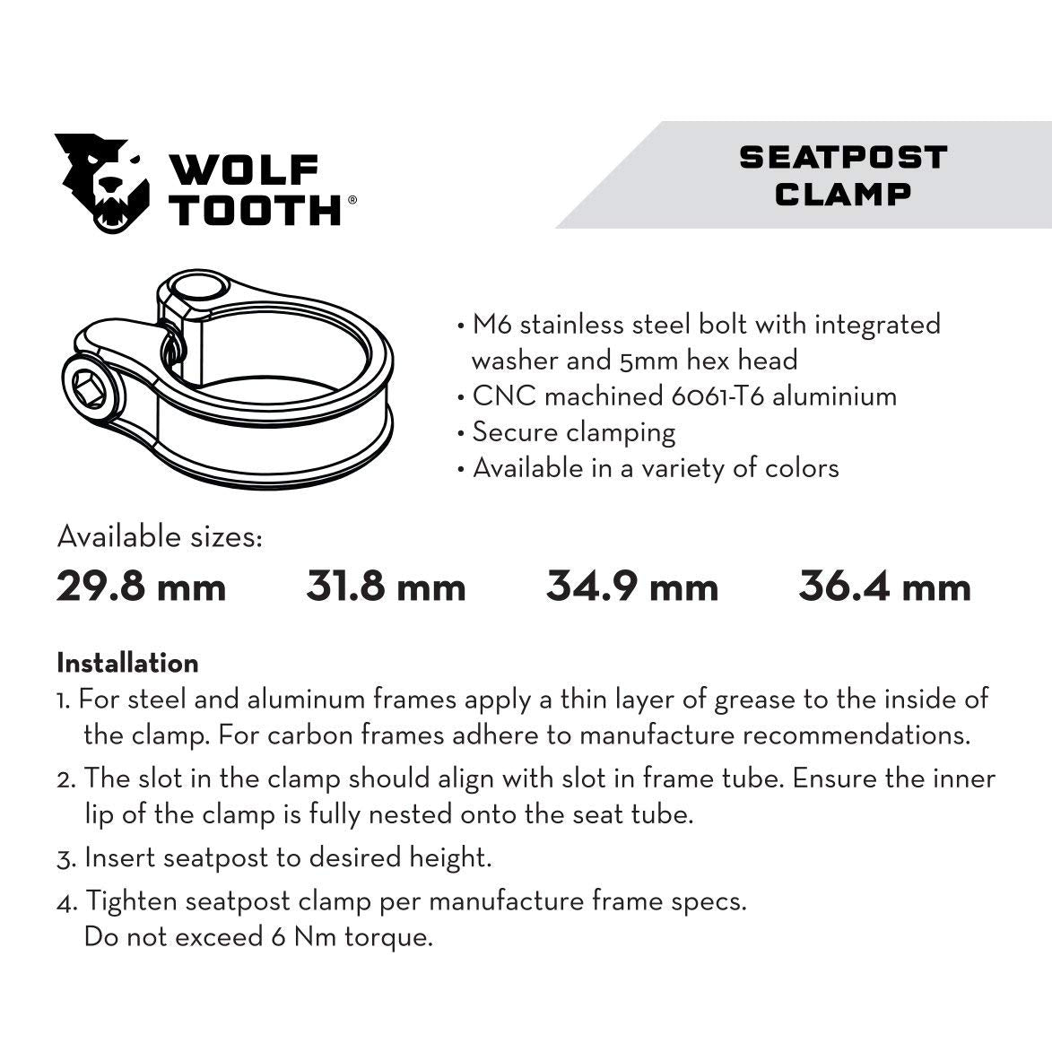 Wolf Tooth Precision-Machined Seatpost Clamp
