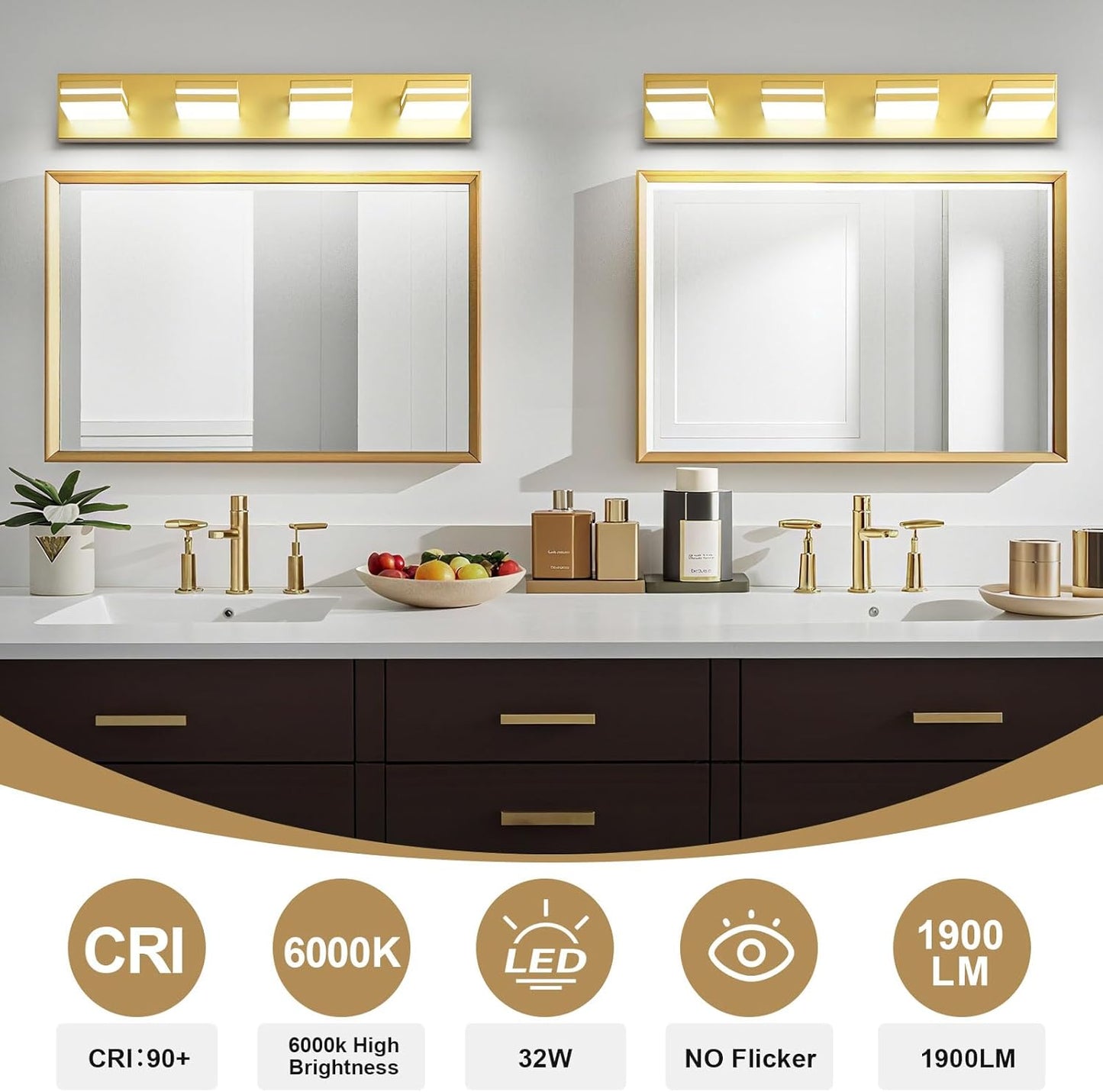 3-Light Modern LED Bathroom Vanity Light Fixture - Black Metal & Acrylic, 16-inch Over Mirror Lighting