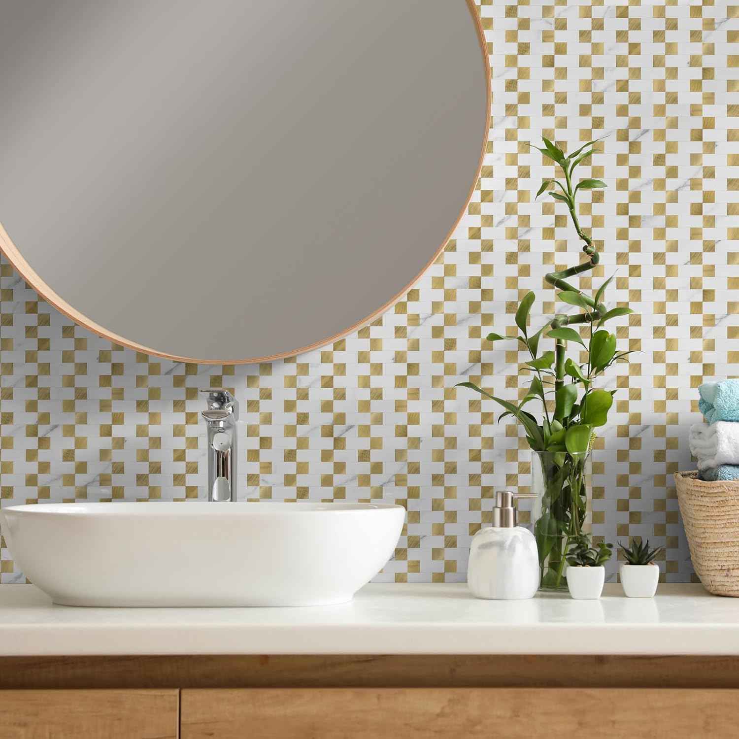 Stainless Steel Peel and Stick Backsplash Tiles - 20 Sheets, 12''x12'' for Kitchen & Bathroom