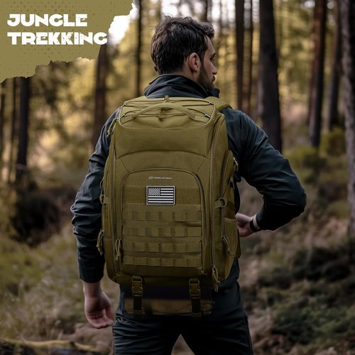 Maelstrom Tactical Backpack - Water Resistant 40L Military Gear for Hiking, Camping & Gym | Khaki