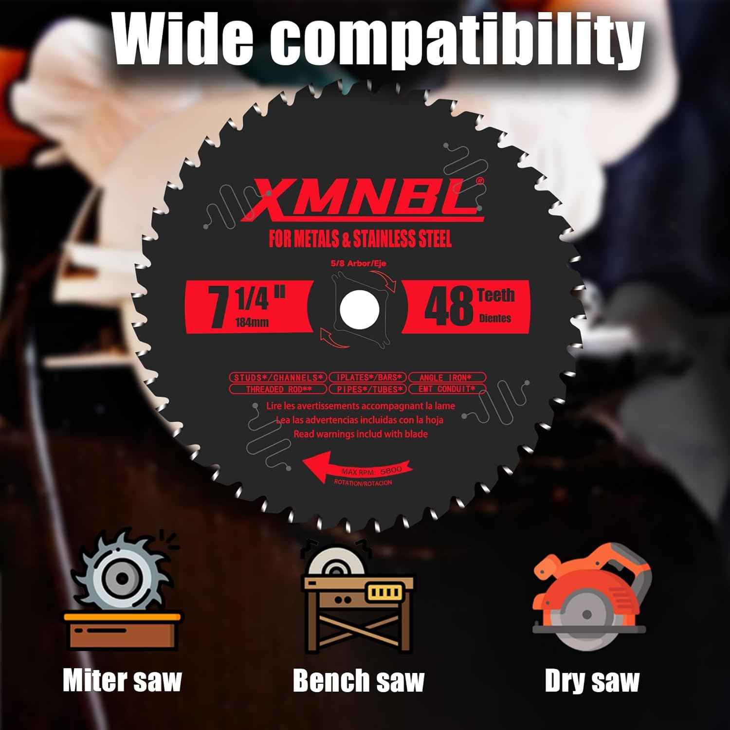 14-Inch Steel Cutting Saw Blade - 72T Carbide Replacement for Diablo D1472CF & Evolution Chop Saws