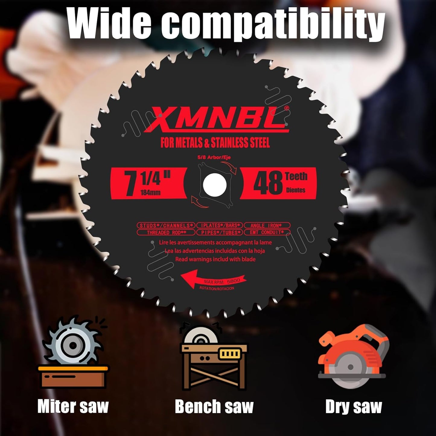 14-Inch Steel Cutting Saw Blade - 72T Carbide Replacement for Diablo D1472CF & Evolution Chop Saws