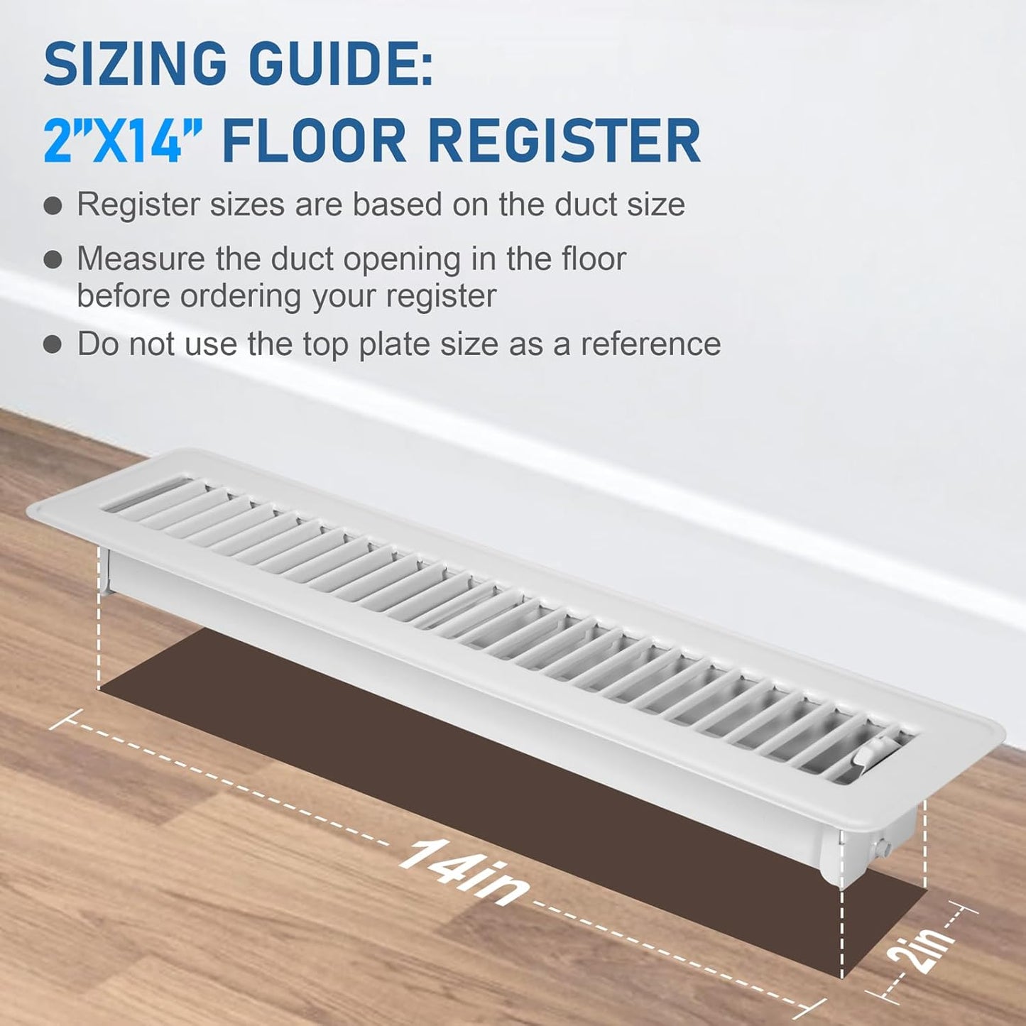 Heavy Duty 4x10 Inch Metal Floor Vents - 6 Pack Rust Proof Air Vent Covers for Home