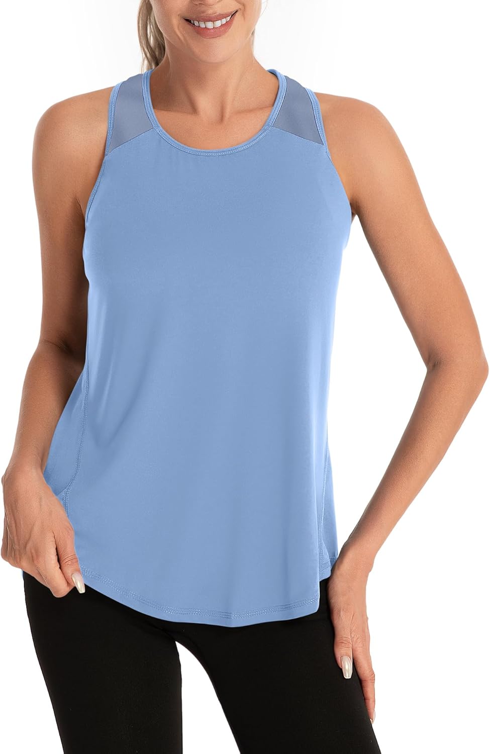 Aeuui Women's Racerback Workout Tank Tops - Breathable Mesh Yoga Shirts for Athletic Activities