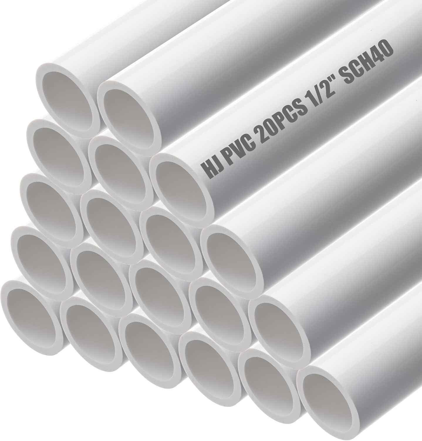 15PCS 3/4" White PVC Sch40 Pipes - 4FT Industrial Grade Durable Tubing