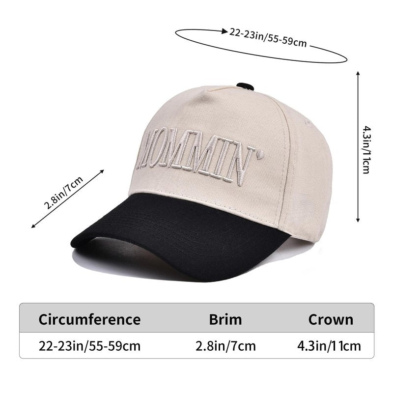 YiCoogius Mommin Trucker Hat for Women Men Vintage Embroidered Mom Baseball Cap Adjustable Canvas Vintage Hat for Casual Wear Beige