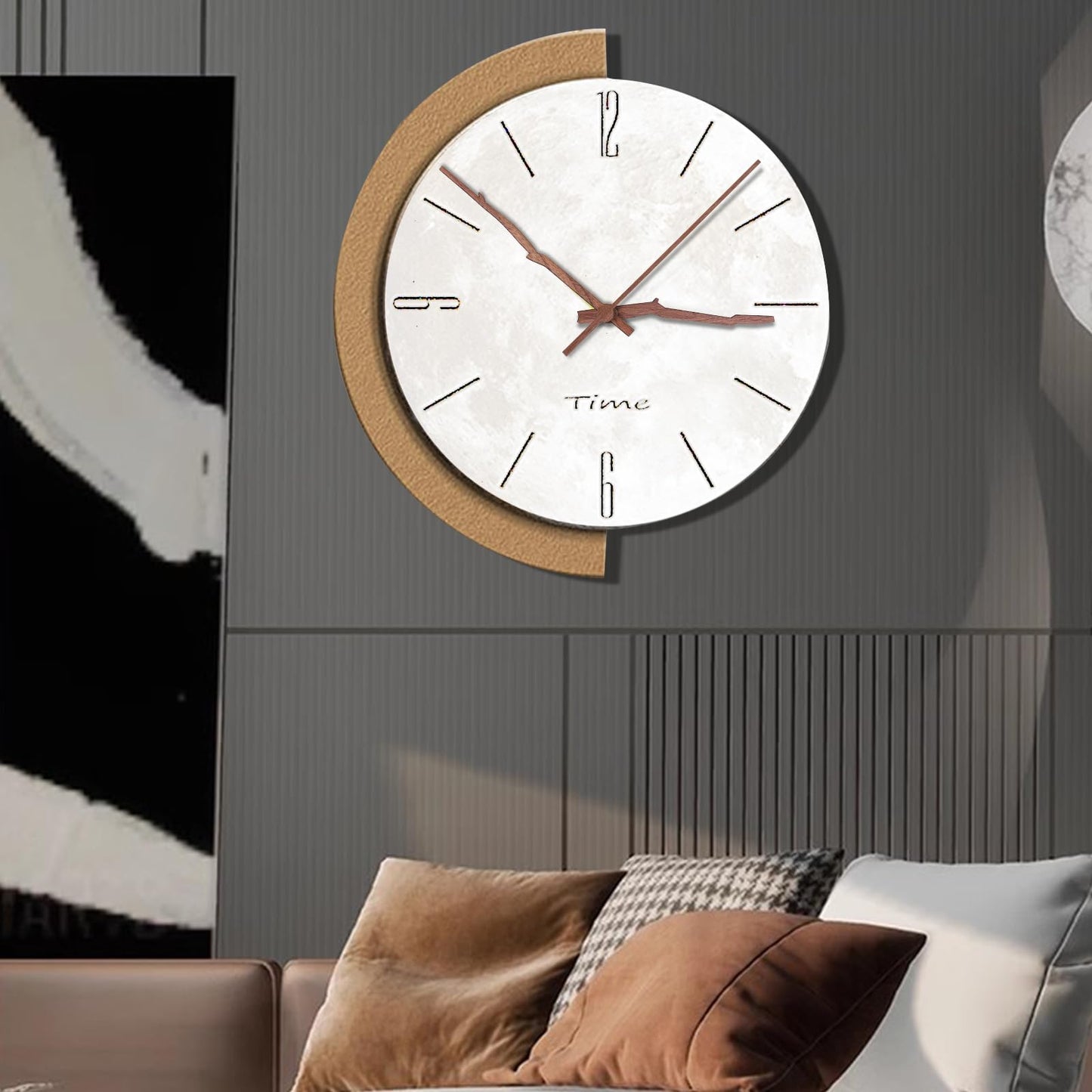 EMOON 3 Pieces Quartz Clock Mechanism Replacement Kit Long and Short Shaft Length with 4 Types of Walnut Wood Clock Hands DIY Clock Repair Parts (Total Shaft Length 16mm,20mm,23mm)