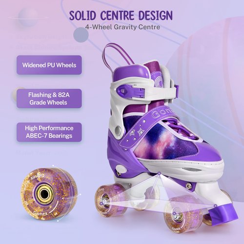 Gonex Roller Skates for Girls Kids Boys Women with All Light Up Wheels,Adjustable Rollerskates for Beginners Toddler Youth, Gift for Indoor Outdoor