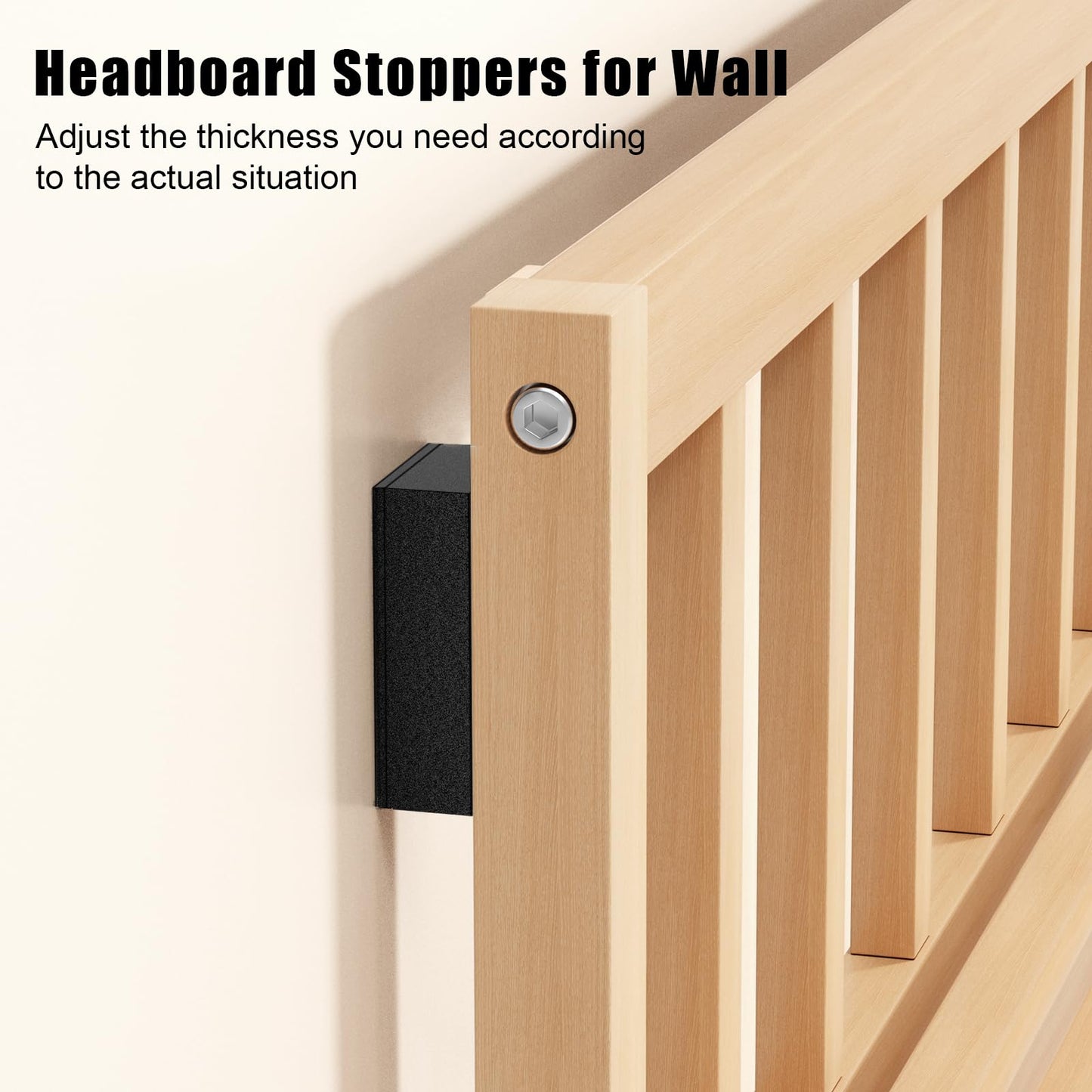 BRVNOTA 23Pcs EVA Furniture Wall Protectors, Black Headboard Stoppers for Wall, Wall Protector from Furniture, 10Pcs EVA Foam Pads+13Pcs Felt Pads Bed Bumper, Chair,Bed,Sofa,Cabinet