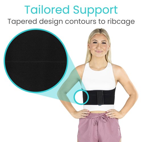 Vive Broken Rib Brace for Women, Men - Rib Cage Support Belt for Fractured, Cracked, Broken or Bruised Ribs - Post Surgery Compression Garment Wrap - Diastasis Recti Belly Band