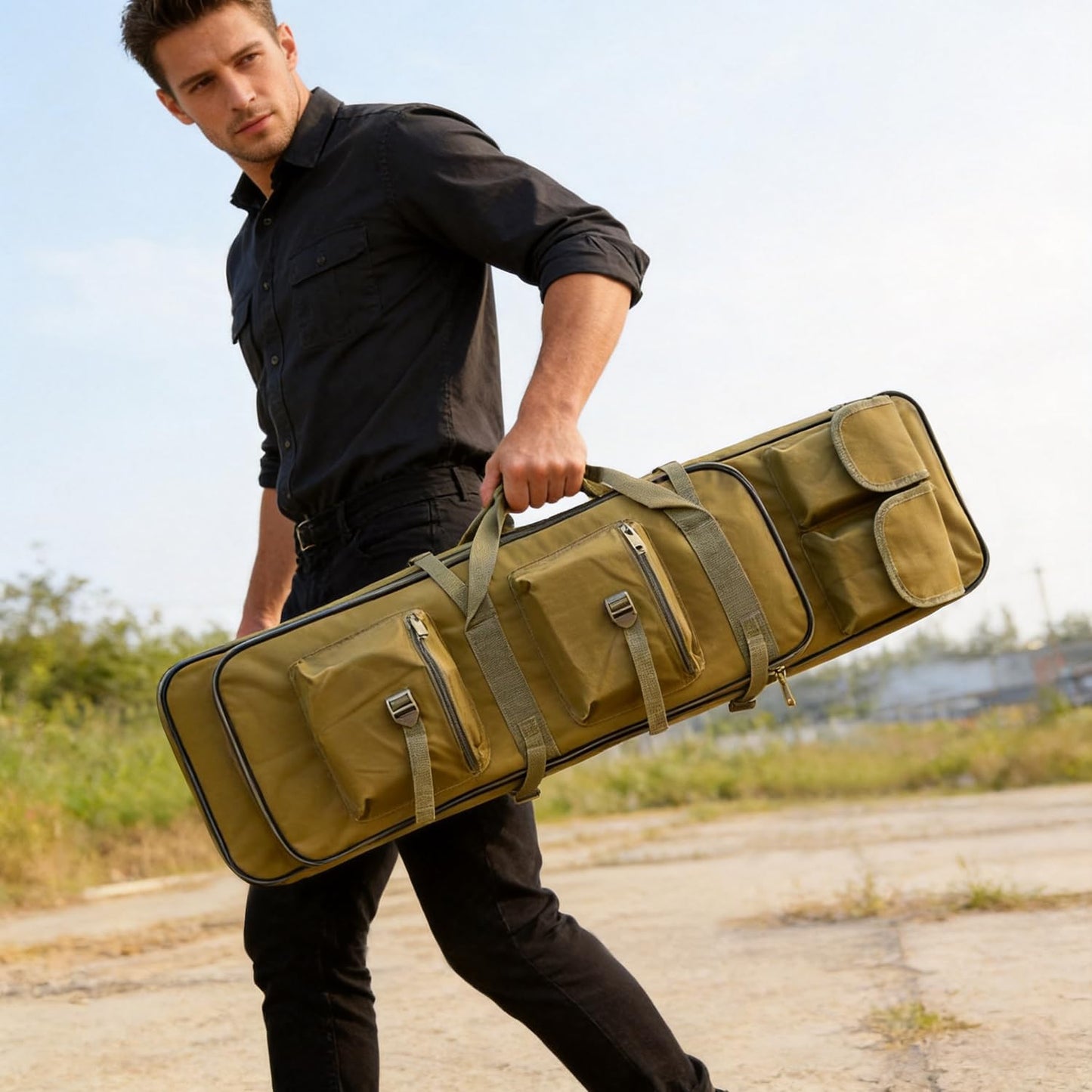 RUBY.Q 32" Bag, Portable Khaki Case for Storage and Transportation