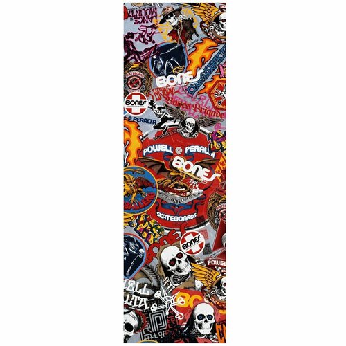 Powell Peralta Skateboard Griptape OG Stickers White 10.5" x 33" Grip Sheet