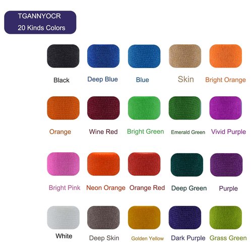 TGANNYOCR 40 Rolls Self Adhesive Bandage Wrap Bulk Breathable Athletic Tape Elastic Cohesive Bandage Adhesive Wrap Roll for Sports Wrist Ankle, 2 Inch x 5 Yard (Multi Colors)