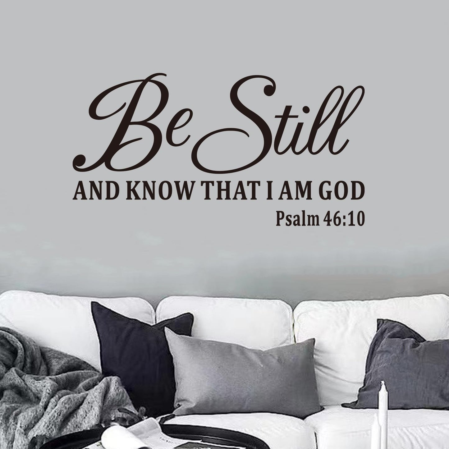 Bible Verse Wall Stickers for Bedroom: Christian Quotes Inspirational Positive Vinyl Art Wall Decals for Living Room Wall Decor - Be Still and Know That I am God 21" X 11"