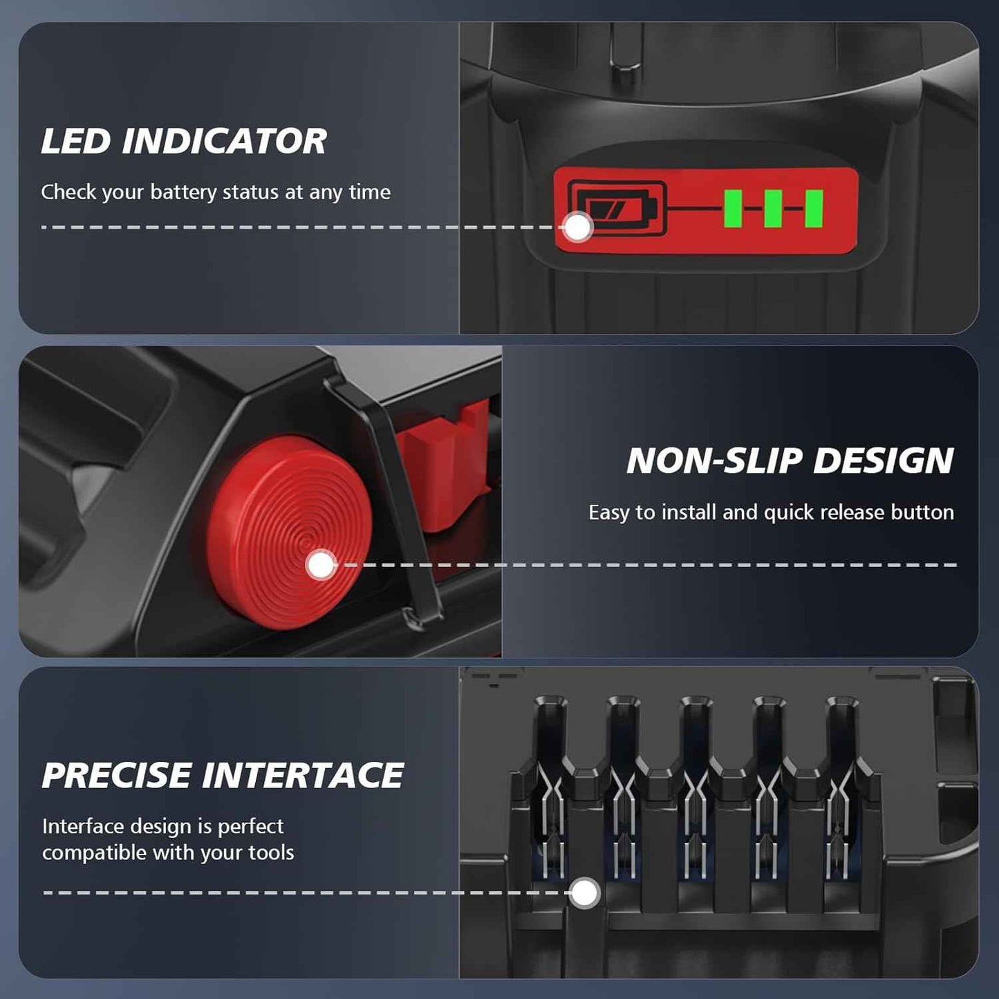 Milwaukee M18 6.0Ah Lithium-ion Battery Replacement (2-Pack) - Compatible with 18V Chargers & Tools