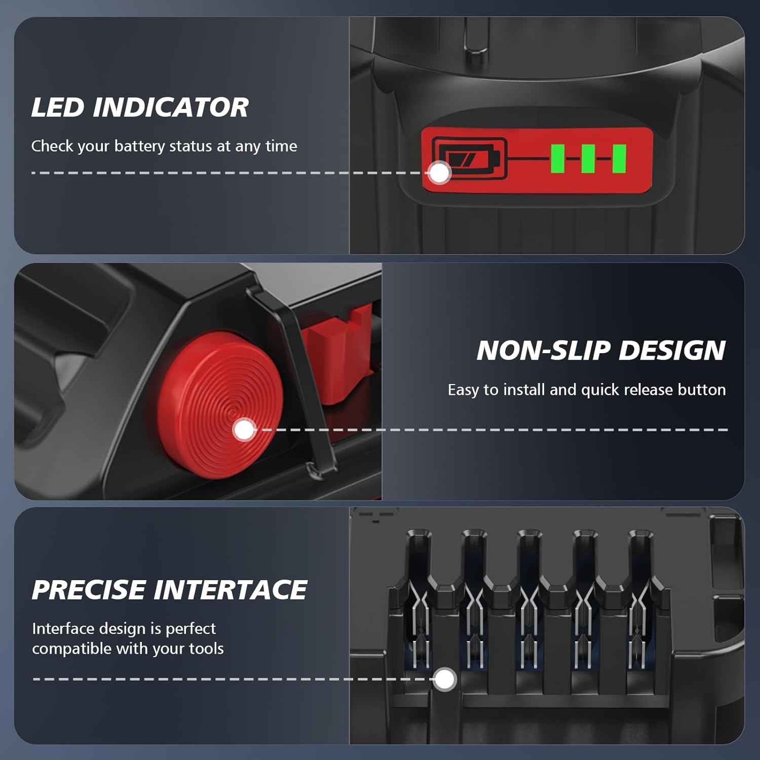 Milwaukee M18 6.0Ah Lithium-ion Battery Replacement (2-Pack) - Compatible with 18V Chargers & Tools