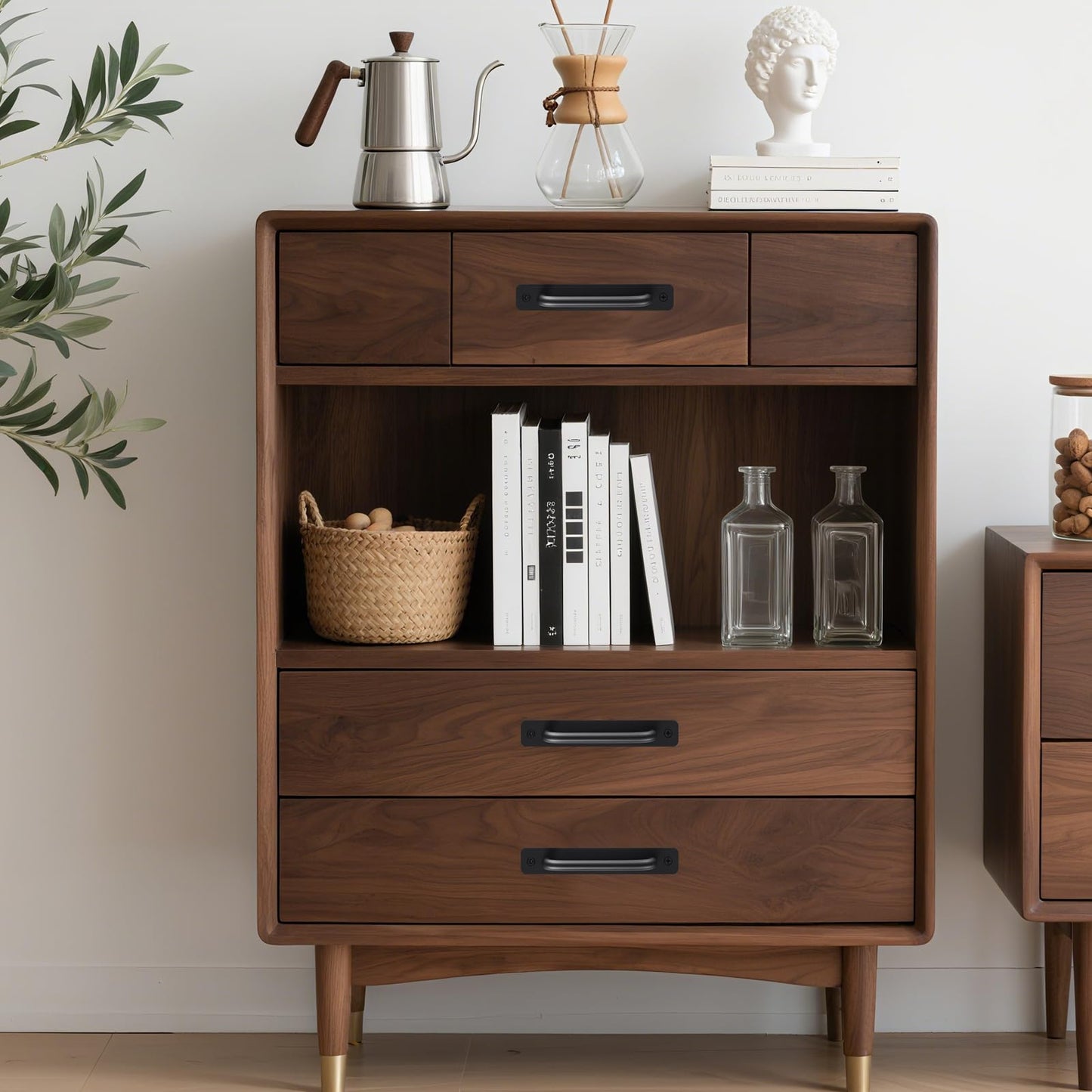 Barn Door Handles, 5.9" Gate Handle Outdoor Fence, Black Door Pulls Handle, Aluminium Alloy Sliding Closet Door Handle For Bifold Door, Kitchen, Cabinet, Bathroom, Closet, Garage Shed (2 Pack)