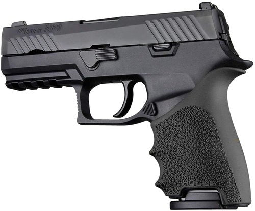 Hogue HandAll Beavertail Rubber Grip Sleeve for SIG Sauer P320 Compact P320C, Black - 17610