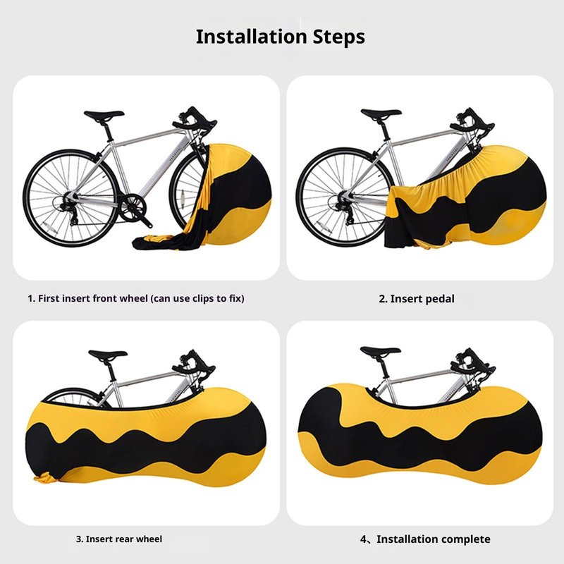QAZXCDEW-Bicycle Covers Stretchy Bike Wheel Cover With Special Storage Bag And Auxiliary Clip Dustproof And Washable Suitable For 24-28 Inches Mountain Bike, Road Bike Mtb Bikes