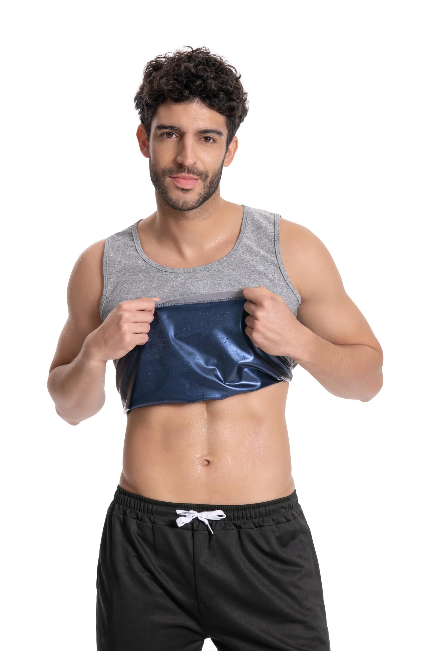 Everfion Sleeveless Sauna Suit for Men Sauna Shirt Compression Sweat Sauna Vest Workout Tank Top