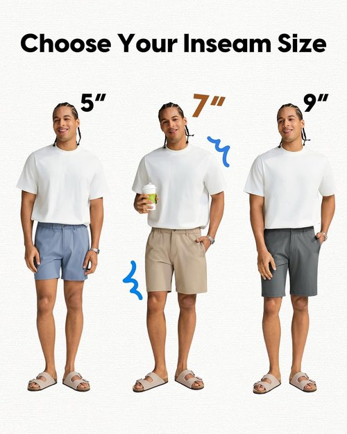 Maamgic Men's Casual Shorts - Durable Quick-Dry Khaki Stretch Shorts | Available in 5", 7", 9" Sizes