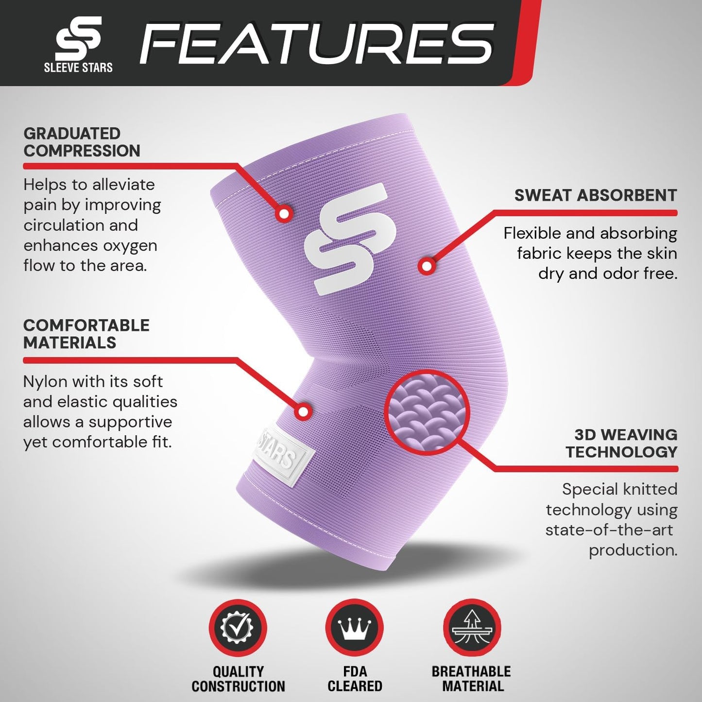 Sleeve Stars Elbow Compression Sleeve - Pain Relief & Protection for Sports | Unisex Supportive Brace