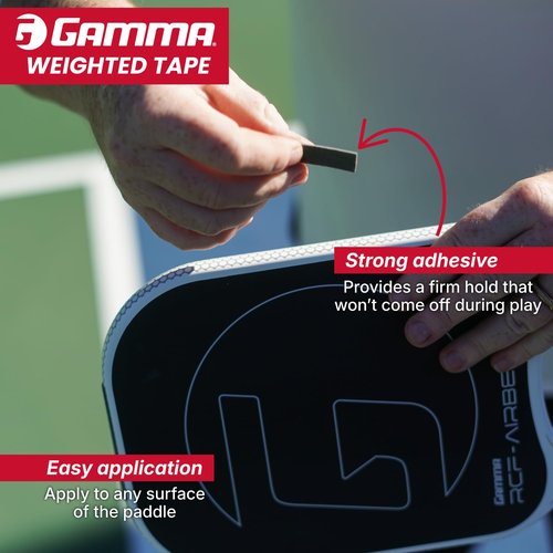 Gamma Weighted Tape – Adjustable Paddle & Racquet Weight for Enhanced Control, Power & Speed – Customizable Tape for Pickleball, Tennis, Padel - Gray, 1/2" Roll