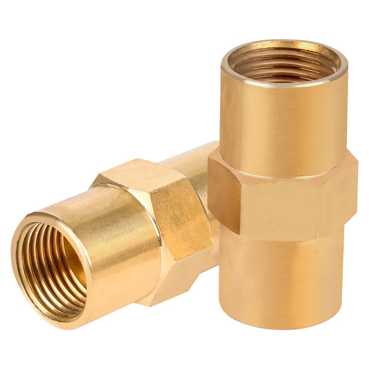 2 Pack Brass Inert Arc Hose Coupler Pipe Connector for Welding & Industrial-Grade Sealing,Thread Size 5/8 in, RH Female to RH Female, B Size, AW-430 for W estern Enterprises Adapter Fittings
