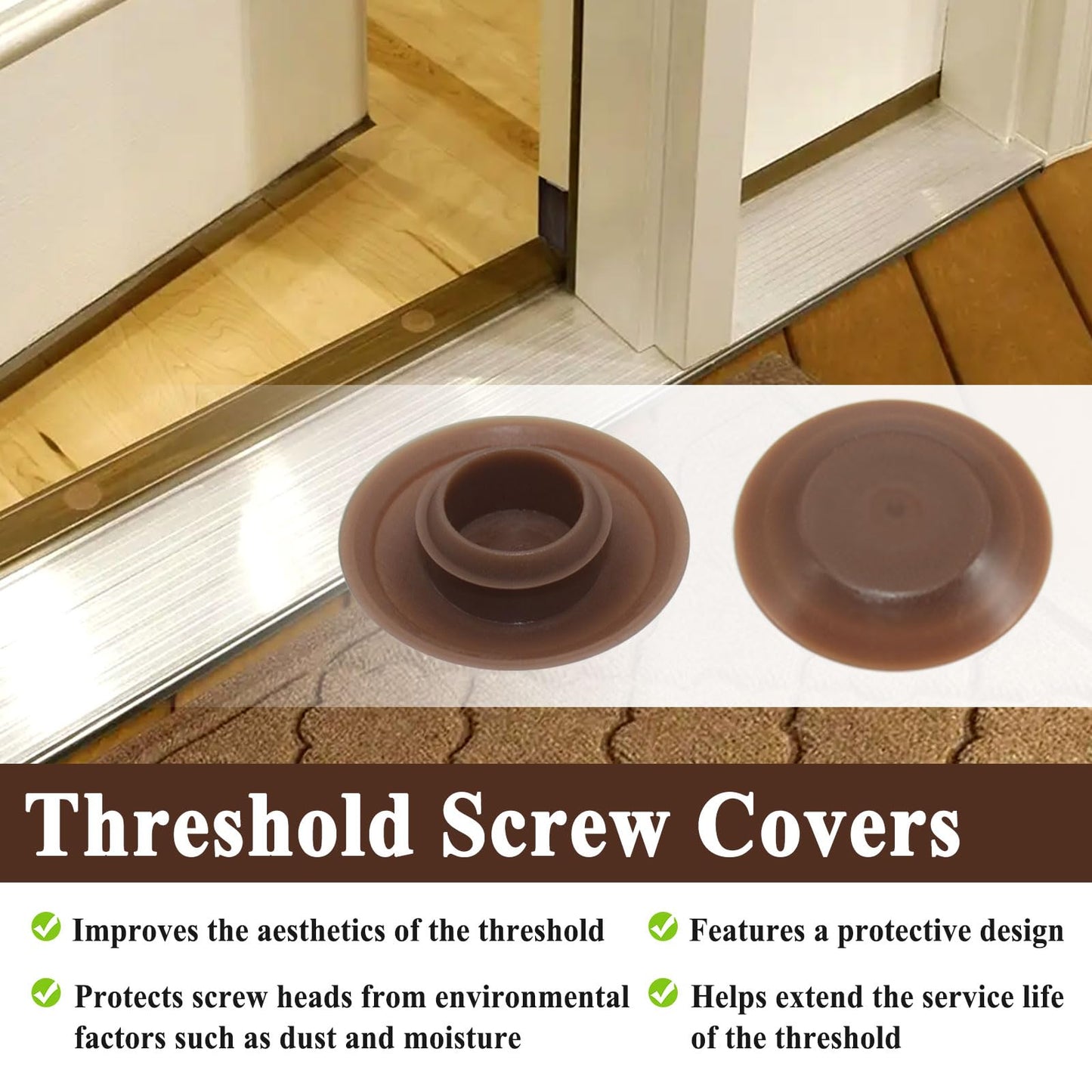 20Pcs Threshold Screw Covers for Door Sill Cap, Door Threshold Plugs for Hiding Screws, Plastic