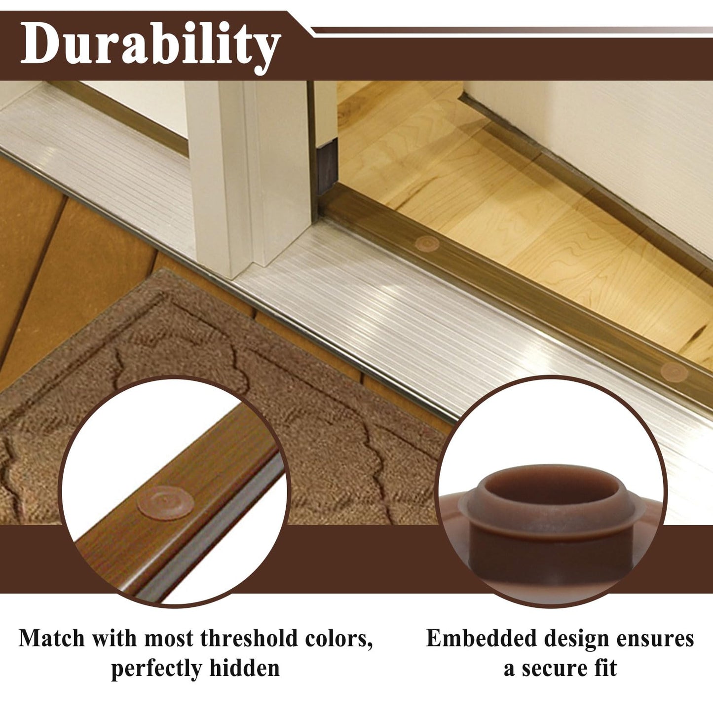 20Pcs Threshold Screw Covers for Door Sill Cap, Door Threshold Plugs for Hiding Screws, Plastic