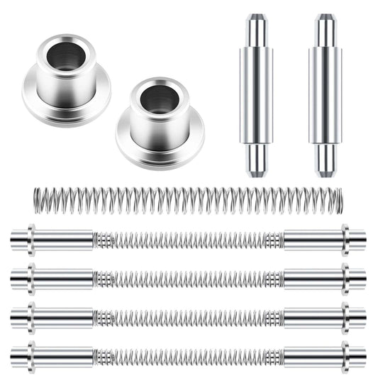 4 Pack Storm Door Hinge Pin Kit, Including 8PCS Aluminum Hinge Pins, 8PCS Bushing Caps, 4PCS Steel Springs, Hardware Kit Storm Door Replacement Parts with Hinges for Croft Doors or Other Storms Doors