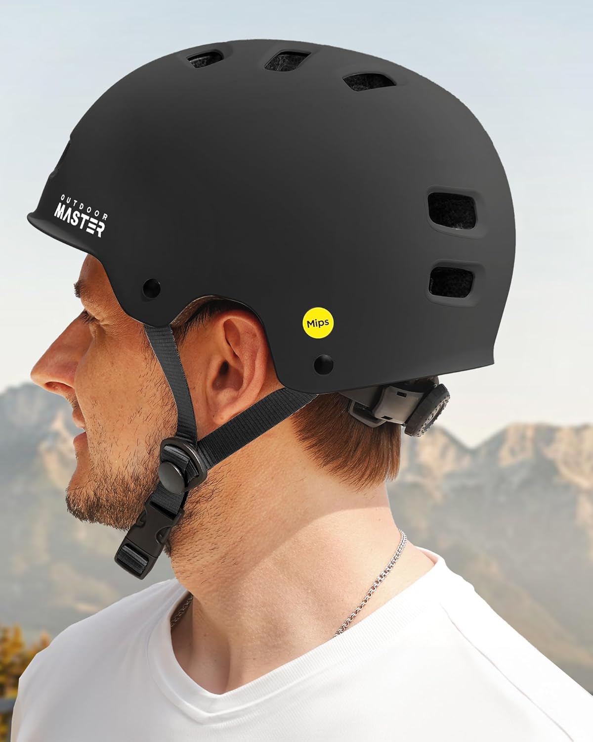 OutdoorMaster MIPS Skateboard Helmet - Lightweight, Ventilated Design for Multi-Sport Use | Two Removable Liners