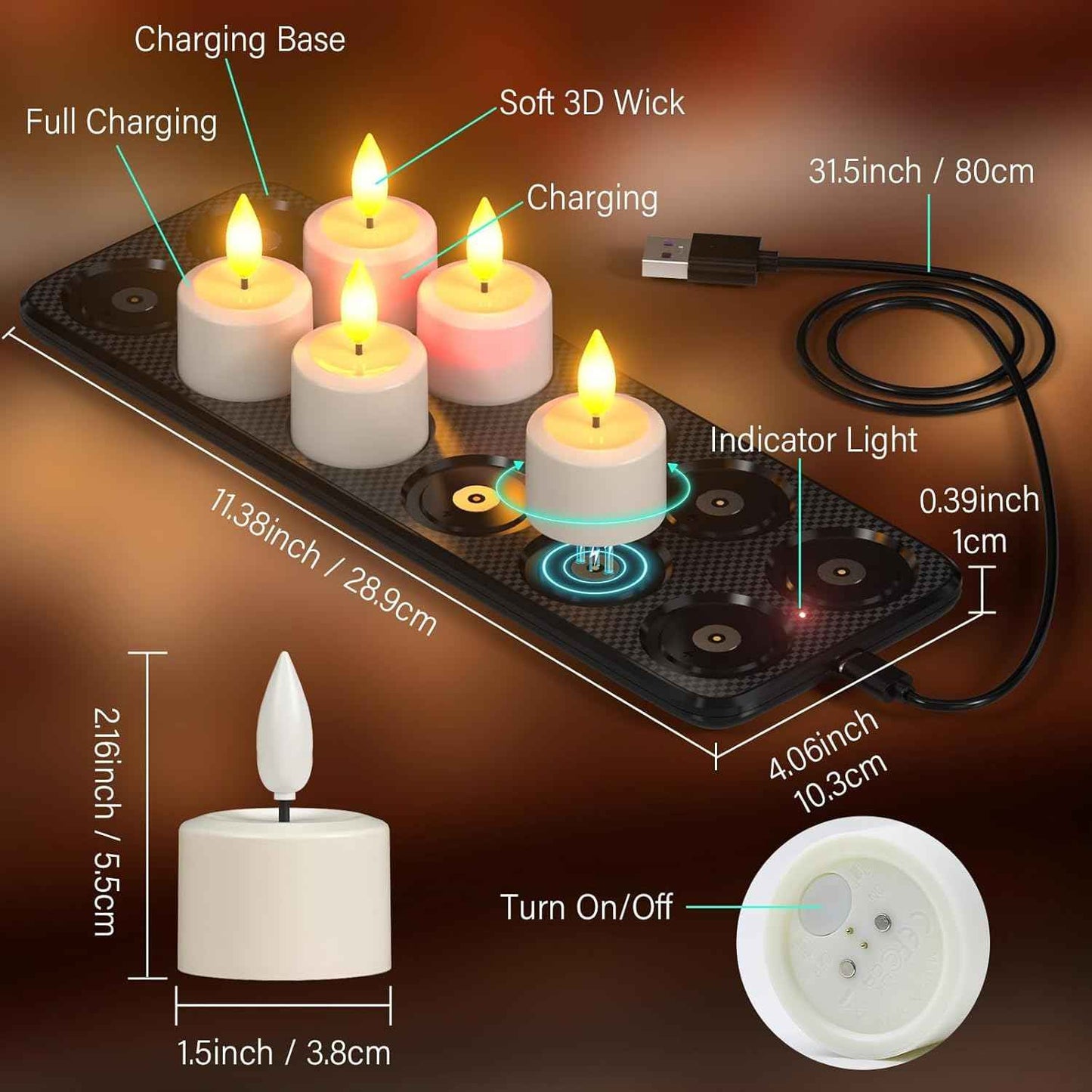 Rechargeable Flameless LED Tea Light Candles with Remote & Timer - Waterproof Votive Set for Holiday Decor