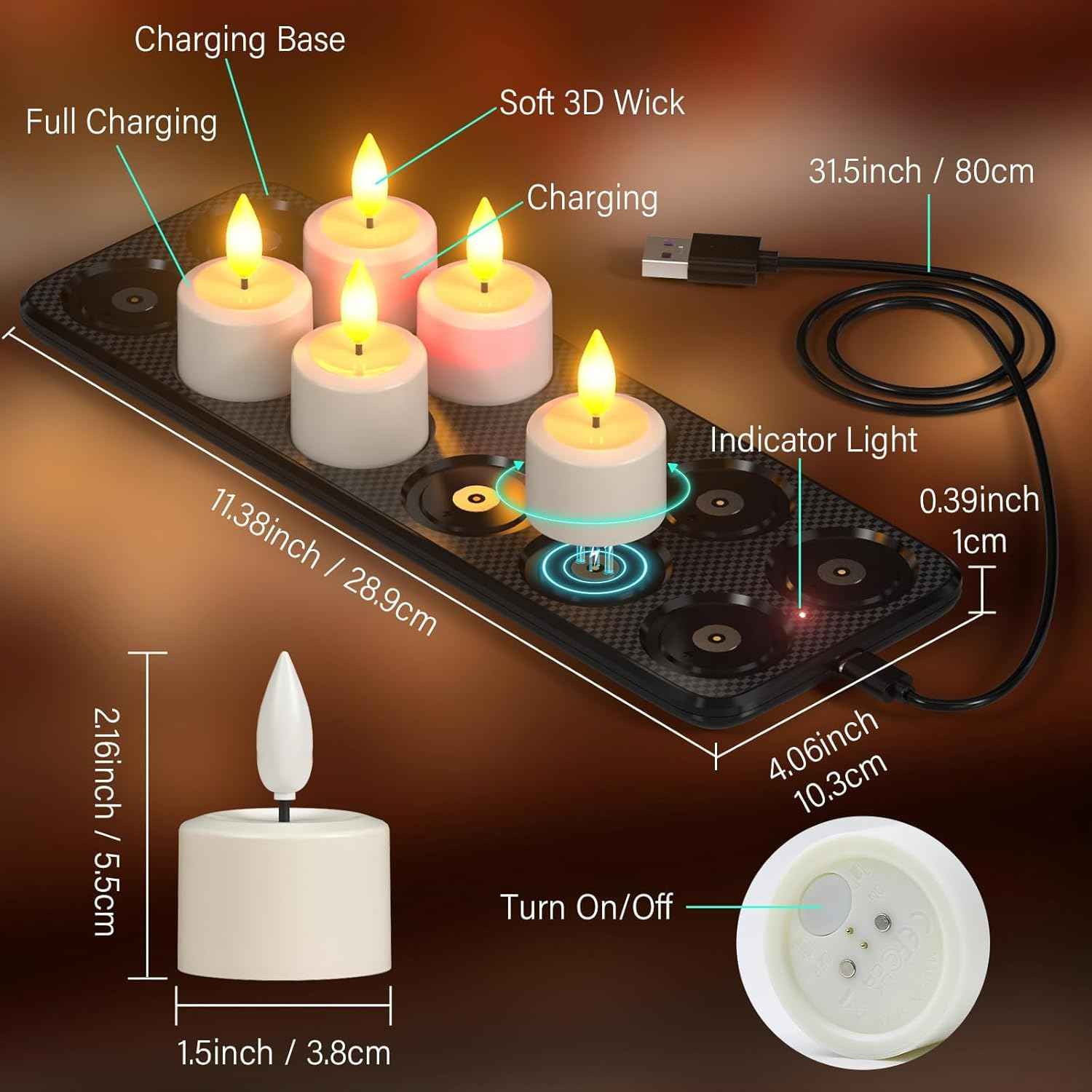 Rechargeable Flameless LED Tea Light Candles with Remote & Timer - Waterproof Votive Set for Holiday Decor