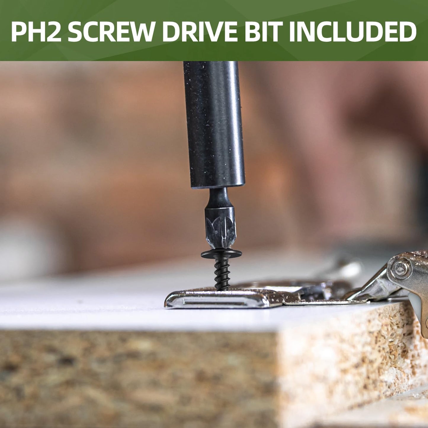 #10 x 1-1/2" (80 PCS) Modified Truss Head Wood Screws, Phillips Drive Quick Metal Self Tapping Screws, Black Coating, Full Thread, Screwdriver Bit Included