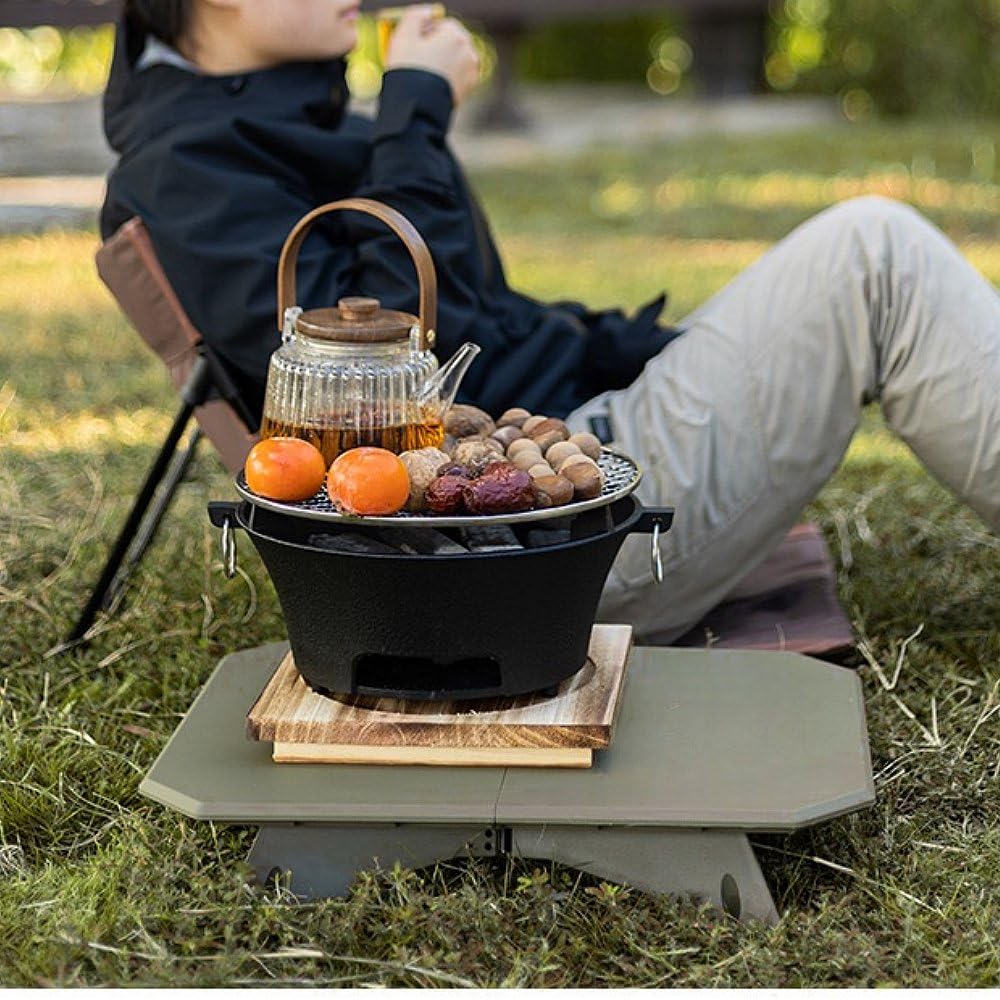 UoeRing Folding Camping Table,Outdoor Small Portable Aluminum Camp Table with Backpacking Carrying Bag for Camping Beach Picnic Grilling Hiking FishingTravel (Dark Green