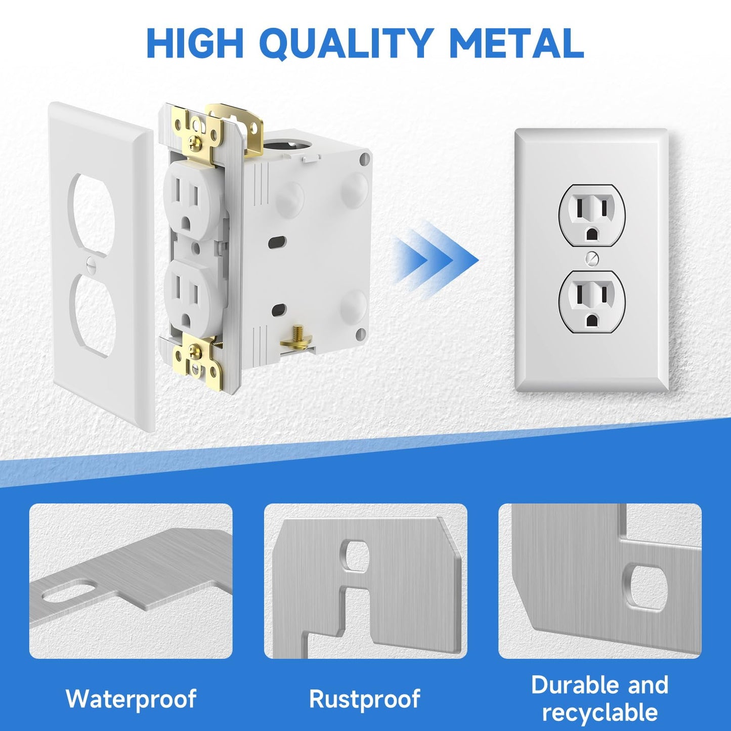 20 Pcs Wall Plate Spacer,Spacers for Electrical Outlets, Metal Flush Fit Device Leveling Plates for Electrical Outlet Repair, Fix Loose Outlets and Electrical Boxes