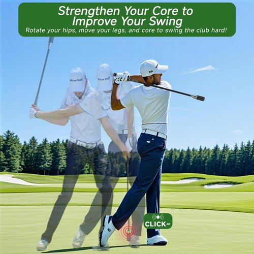 Golf Swing Speed Trainer, Golf Grip Trainer for Warm Up and Click Stick Tempo, Golf Swing Training Aid for Right Handed Golfers, Improves Flexibility, Balance & Swing Rhythm, Indoor & Outdoor Use