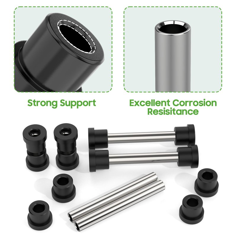 10L0L Golf Cart Rear Leaf Springs & Shackles Bushing Sleeve Kit Compatible with Club Car Precedent 2004-up Golf Cart Models, OEM# 102506601 102506301 102506401