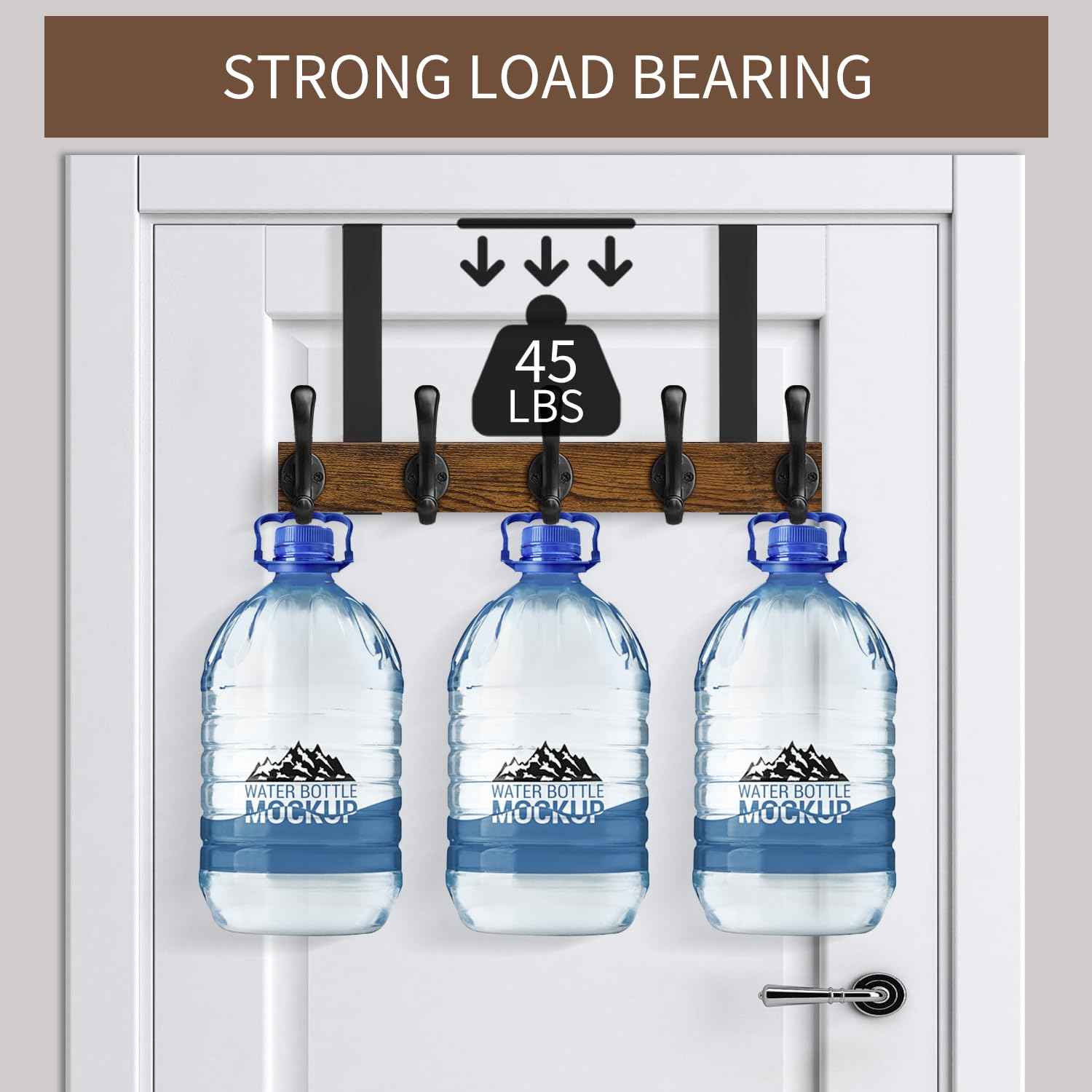 YINMIT Over The Door Hooks, Heavy Duty Over Door Hanger Hook, Over Door Towel Rack, Door Hanger, Door Coat Hanger for Hanging Towels, Clothes, Hats, Back of Bathroom Door