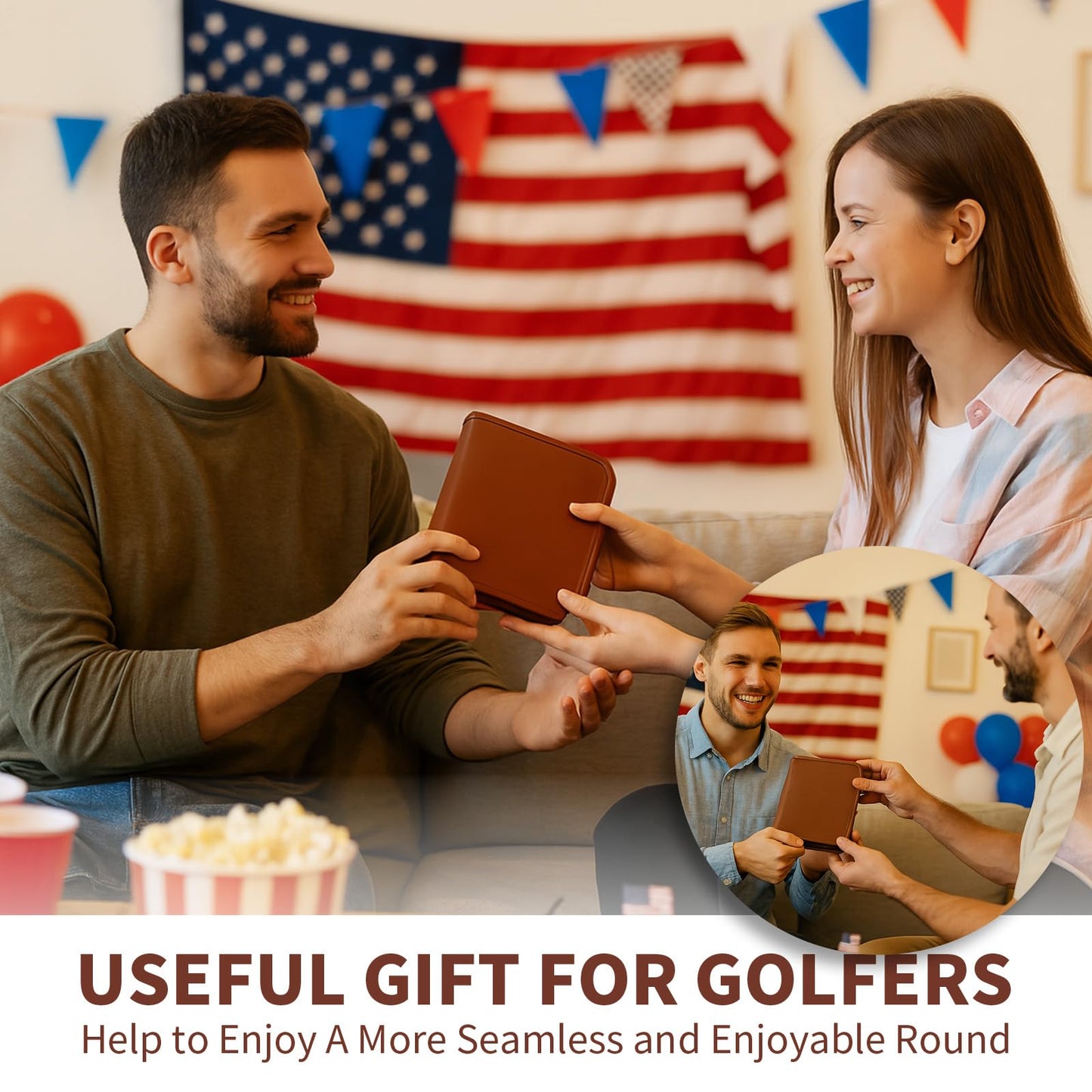 Golf Accessories Gifts for Men - Golfing Essentials Kit for Beginner Golfers with Balls Tees Golf Ball Clamp Rangefinder Scorer Cleaning Brush Multifunctional Divot Knife Gifts for Women Men