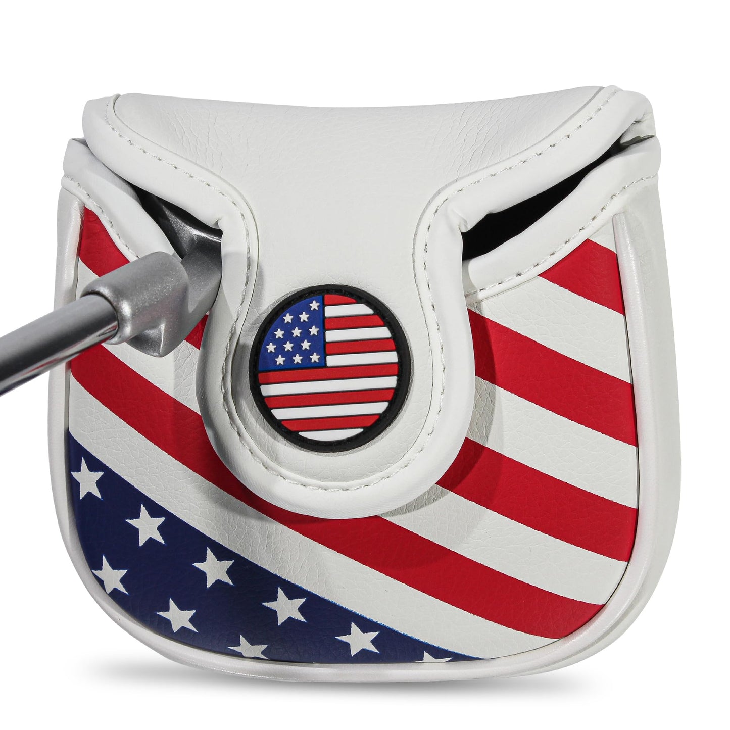 Mallet Putter Cover Headcover,Heel Shaft Mallet Cover Square with Magnetic Closure & USA Stars and Stripes