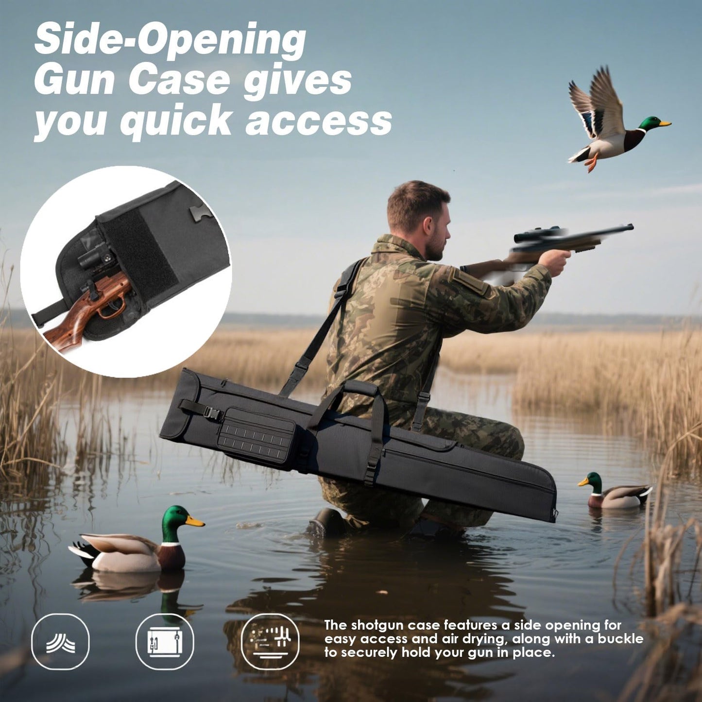 INSSTUID Rifle Case Soft Shotgun Cases Long Gun Bag for Hunting Shooting