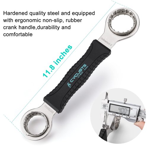 cyclists Bottom Bracket Removal Tool - 4 in 1 Bicycle Bottom Bracket Tool - BB Remover Compatible with Shimano Hollowtech II/ BB9000/ BBR60, 12 x 46mm (CT-B33)
