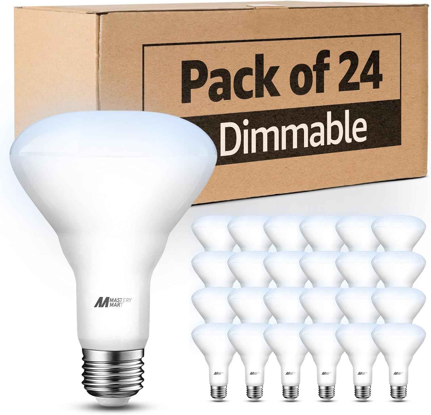 BR30 LED Bulbs 36-Pack - 65W Equivalent, 5000K Daylight, Dimmable, Flicker-Free, Energy Efficient E26 Base