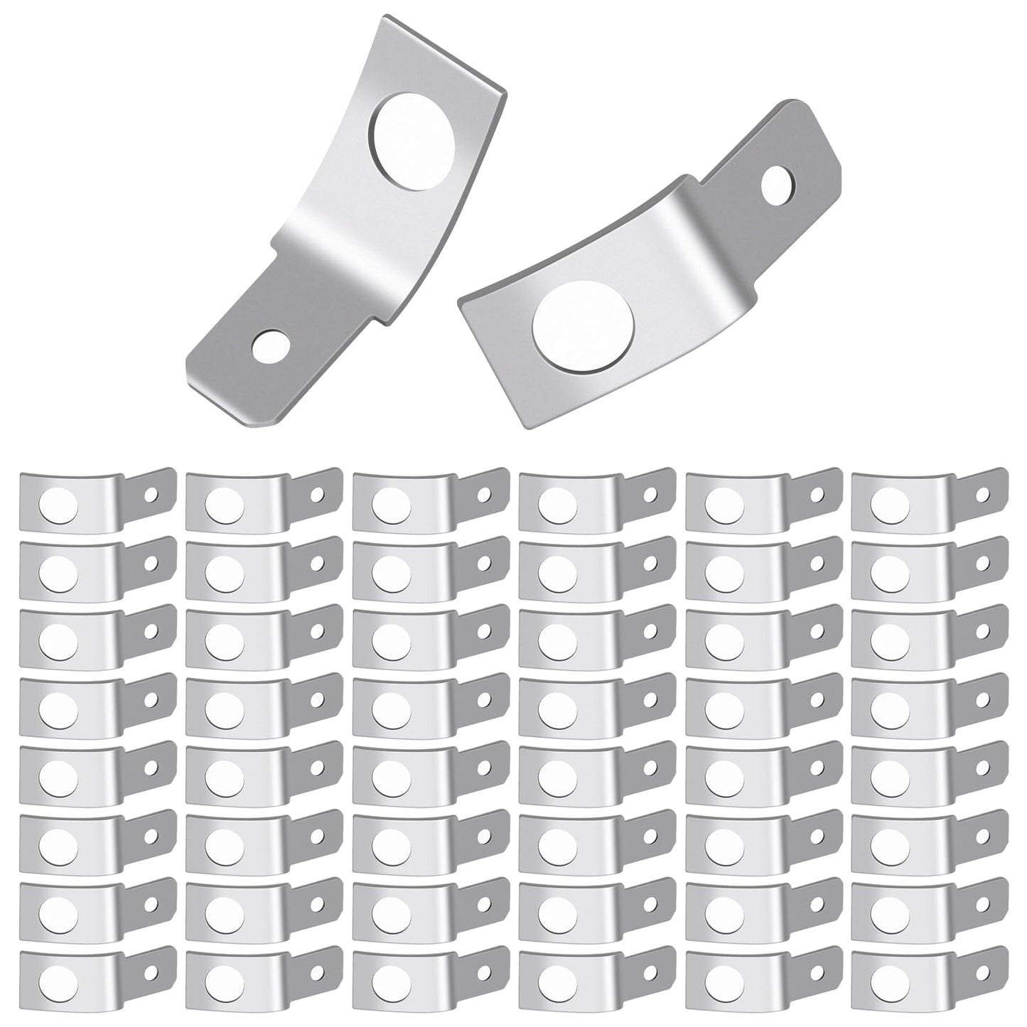 50 Pcs Quick Disconnect Spade Connectors, Non-Insulated, Solderless, 1/4" Male Tab, 10 Stud Ring Crimp, Ideal for Copper Wiring and Electrical Tasks