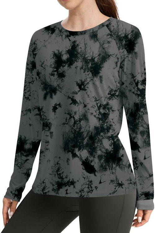 WIHOLL Workout Tops for Women Long Sleeve Sun Shirt UPF 50+ UV Protection Outdoor Running Hiking Gym ClothesFall Fashion Must Haves Black M