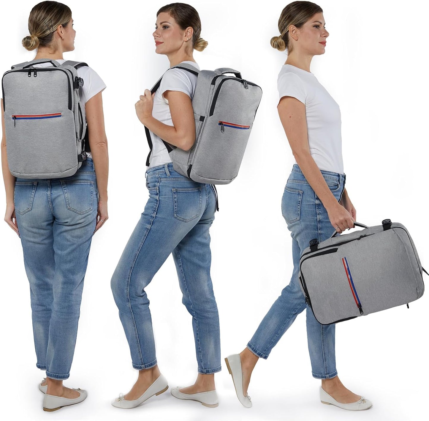 Skiennix Travel Backpack - TSA Approved with USB Charging Port | 15.6-Inch Laptop Bag for College & Business - Grey