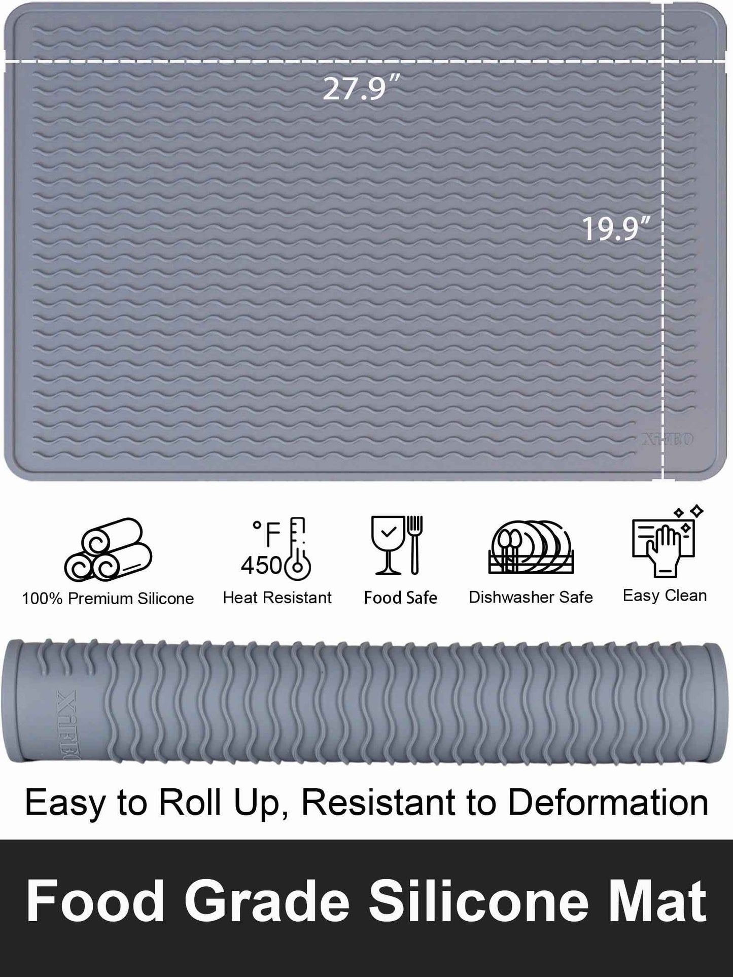 XiFEO Stove Top Covers for Electric Stove, Food Grade Heavy Duty Silicone Glass Stove Top Cover Protector, Induction Cooktop Protector, Heat Resistant Range Ceramic Stove Top Covers Mat, Oven Cover