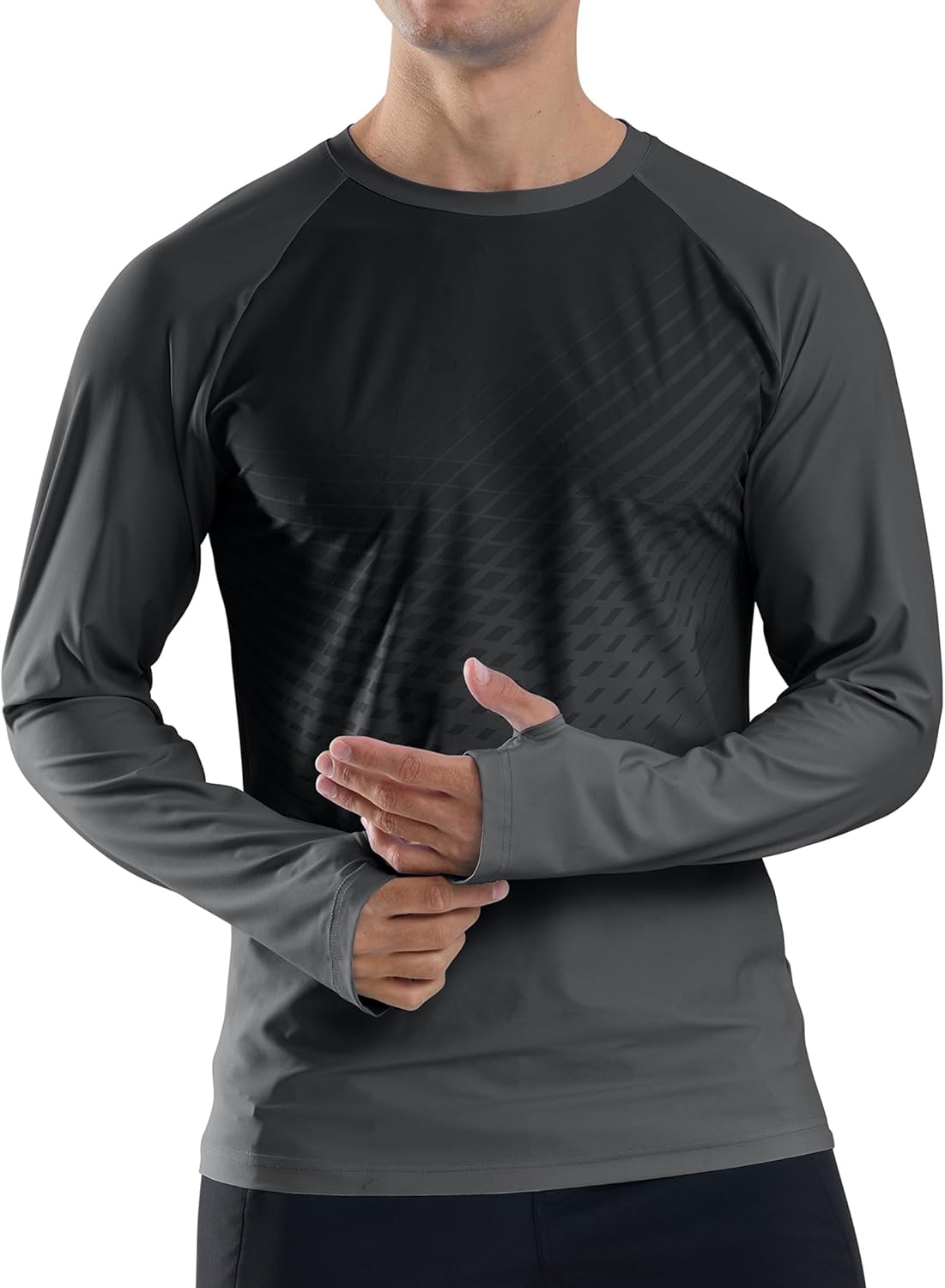 Skiennix Men's UPF 50+ Long Sleeve Sun Protection Rash Guard | Quick-Dry Lightweight Swim Shirt